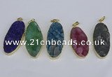 NGP3970 22*45mm - 25*50mm oval druzy agate pendants wholesale