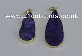 NGP3974 20*40mm - 25*50mm flat teardrop druzy agate pendants