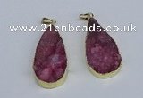 NGP3975 20*40mm - 25*50mm flat teardrop druzy agate pendants