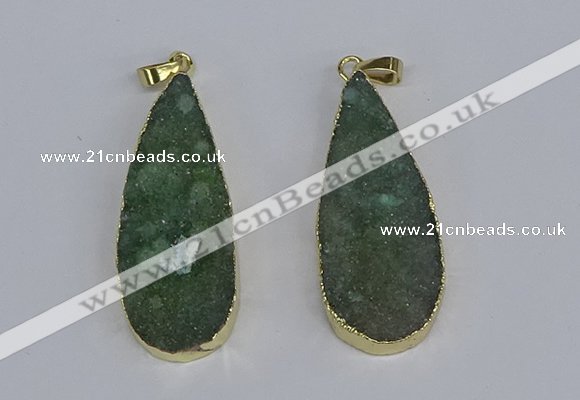 NGP3977 20*40mm - 25*50mm flat teardrop druzy agate pendants