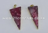 NGP3985 20*48mm - 25*50mm triangle druzy agate pendants wholesale