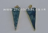 NGP3986 20*48mm - 25*50mm triangle druzy agate pendants wholesale