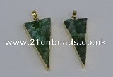 NGP3987 20*48mm - 25*50mm triangle druzy agate pendants wholesale