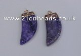 NGP4002 15*30mm - 16*35mm horn druzy quartz gemstone pendants