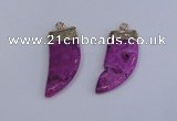 NGP4003 15*30mm - 16*35mm horn druzy quartz gemstone pendants