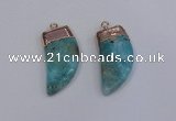 NGP4004 15*30mm - 16*35mm horn druzy quartz gemstone pendants