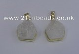 NGP4008 15*16mm freeform druzy quartz gemstone pendants