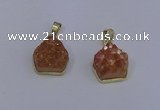 NGP4010 15*16mm freeform druzy quartz gemstone pendants