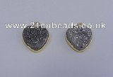 NGP4015 15*15mm heart druzy quartz gemstone pendants