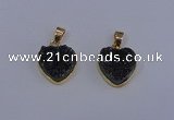 NGP4016 15*15mm heart druzy quartz gemstone pendants