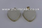 NGP4021 20*20mm heart druzy quartz gemstone pendants