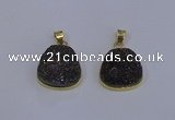 NGP4028 18*19mm freeform druzy quartz gemstone pendants