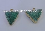 NGP4051 25*30mm – 30*35mm triangle druzy quartz pendants