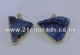 NGP4052 25*30mm – 30*35mm triangle druzy quartz pendants