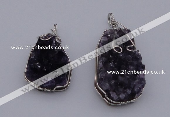 NGP4072 25*30mm – 30*40mm freeform amethyst gemstone pendants