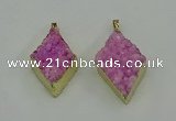 NGP4076 25*35mm - 28*40mm diamond druzy quartz pendants