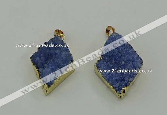 NGP4078 25*35mm - 28*40mm diamond druzy quartz pendants