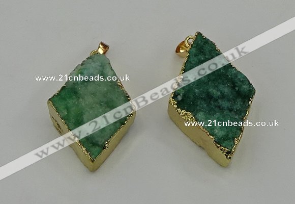 NGP4079 25*35mm - 28*40mm diamond druzy quartz pendants