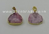 NGP4084 18*22mm - 20*24mm flat teardrop druzy quartz pendants