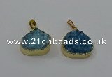 NGP4085 18*22mm - 20*24mm flat teardrop druzy quartz pendants