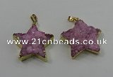 NGP4093 30*32mm - 32*35mm star druzy quartz pendants wholesale