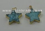 NGP4094 30*32mm - 32*35mm star druzy quartz pendants wholesale