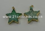 NGP4095 30*32mm - 32*35mm star druzy quartz pendants wholesale