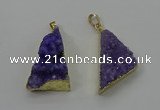 NGP4102 22*35mm - 24*40mm triangle druzy quartz pendants wholesale