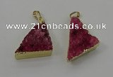 NGP4103 22*35mm - 24*40mm triangle druzy quartz pendants wholesale