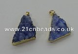 NGP4106 22*35mm - 24*40mm triangle druzy quartz pendants wholesale