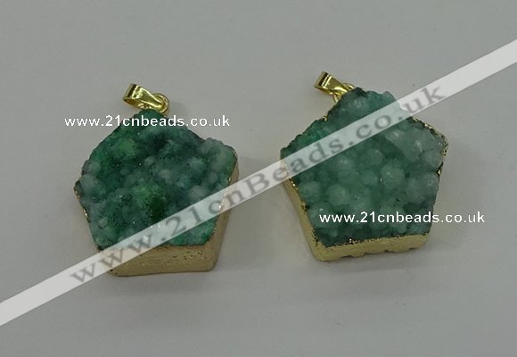 NGP4116 28*28mm - 30*30mm pentagon druzy quartz pendants wholesale