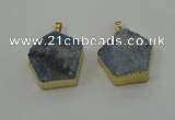 NGP4117 28*28mm - 30*30mm pentagon druzy quartz pendants wholesale