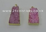 NGP4124 22*35mm - 24*40mm trapezoid druzy quartz pendants wholesale