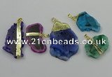 NGP4138 25*35mm - 40*50mm freeform druzy quartz pendants wholesale