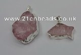 NGP4140 20*30mm - 35*45mm freeform rose quartz pendants wholesale