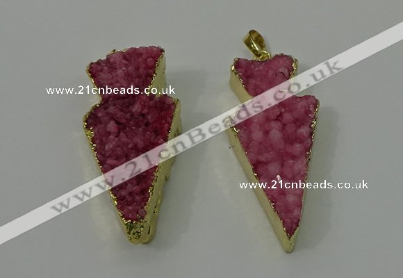 NGP4156 20*45mm - 22*48mm arrowhead druzy quartz pendants