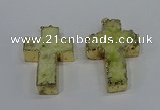 NGP4173 30*48mm - 32*50mm cross druzy quartz pendants wholesale