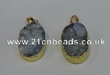 NGP4189 18*25mm - 18*28mm oval druzy quartz pendants wholesale