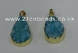 NGP4196 18*25mm - 18*28mm flat teardrop druzy quartz pendants