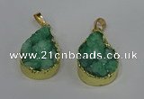 NGP4197 18*25mm - 18*28mm flat teardrop druzy quartz pendants