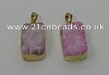 NGP4224 16*25mm - 18*25mm rectangle druzy quartz pendants wholesale