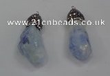 NGP4287 10*30mm - 15*45mmmm nuggets plated quartz pendants