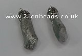 NGP4294 10*30mm - 15*45mmmm nuggets plated quartz pendants