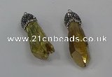 NGP4295 10*30mm - 15*45mmmm nuggets plated quartz pendants