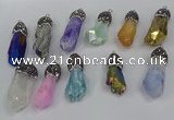 NGP4302 10*30mm - 15*45mmmm nuggets plated quartz pendants