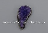 NGP4315 20*40mm - 25*50mm wing-shaped druzy quartz pendants