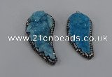 NGP4317 20*40mm - 25*50mm wing-shaped druzy quartz pendants