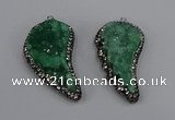 NGP4318 20*40mm - 25*50mm wing-shaped druzy quartz pendants