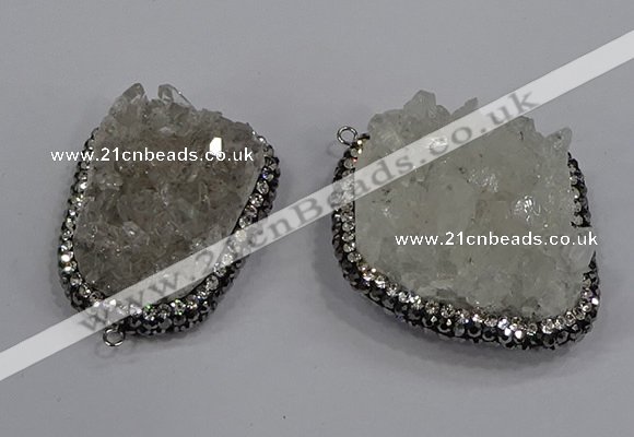 NGP4323 25*35mm - 30*40mm freeform white crystal pendants