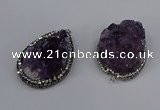 NGP4324 25*35mm - 30*40mm freeform druzy amethyst pendants